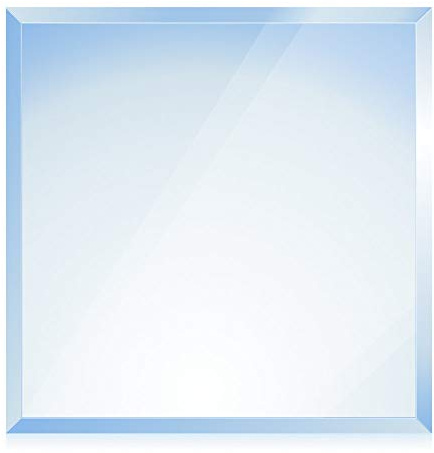 BIJON Funkenschutz-Platte mit Facettenschliff | Glasplatte Kaminofen | Kaminschutz mit ESG Sicherheitsglas | Kamin Zubehör | Kamin Glasplatte | Quadrat 90 x 90 cm | 6mm