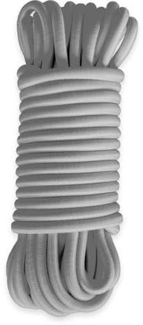 Corda elastica Grigia 15 m - Qualità PRO TECPLAST 9SW - Cavo per teloni con diametro di 9 mm