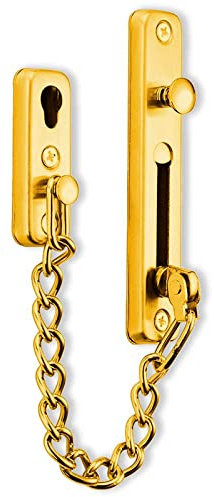 Chaîne de porte en acier inoxydable, Chaînes de Porte, Verrouillage de Sécurité, Serrure de Porte Privée de Sécurité avec 4 Vis pour la Sécurité de la Porte d'Entrée, etc. (gold)