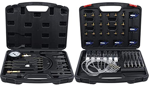 BGS Do it yourself 62660 | Kompressionstester für Dieselmotoren & 8106 | Common-Rail-Tester | inkl. 24 Adaptern