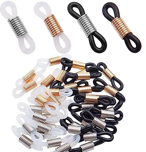 PLABBDPL 40 pièces Extrémités Chaînes de Lunettes Réglables, Embout Chaine Lunette Longues Réglables Connecteurs D'extrémités de Chaîne de Support de Sangle pour porte-lunettes Collier Chaîne Sangle