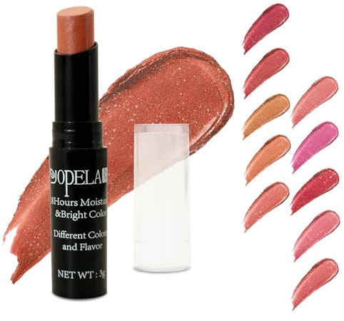Yopela 10 Pack Tinted Lip Balm With Glitter Powder Stocking Stuffers Tinted Chapstick - Moisturizing Lip Balm with Shimmer - Lipstick Set - Assorted Colors and Favors Valentine's Gift