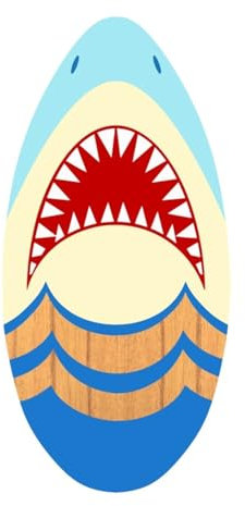 rockible Skimboard Board Holz Skim Board Surf Board für Jungen Mädchen Teens Kinder, Haigesicht