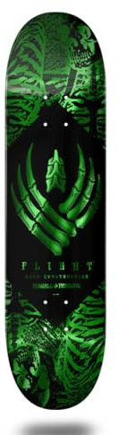 COUNTRY BASQUE INGURUASAKARI INDUSTRY Powell.P Monopatín Skate Skateboard Deck Tabla Flight Skeleton Green Foil 8.5 x 32.1