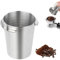 Hariendny 51mm Kaffee Siebträger Dosierbecher, Kaffee Dosierbecher, Edelstahl Kaffeemaschine Griff Dosierbecher Becher, Silber Kaffeedosierbecher Pulverzuführungsteil für Espressomaschine