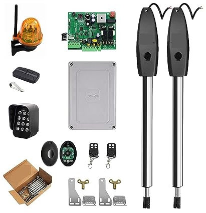 Electric Gate Opener Kit, 400KG Automatic Dual Arms Electric Swing Door Gate Opener Operator Motor Actuator Closer Swing Gate Opener for Access Control(KIT NO1)