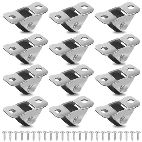 12 PCS Mini Caster Wheels, 0.5 Inch Rubber Rolling Wheels Low Profile Mini Swivel Steel Casters Metal Fixed Plate Castor Wheel for Small Appliances Furniture DIY Project