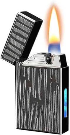 Smart röstaktiverad fotogentändare i metall, fyra tändningslägen, transparent synlig gaskammare, lämplig for grill, ljus, utomhus, present for män(C)