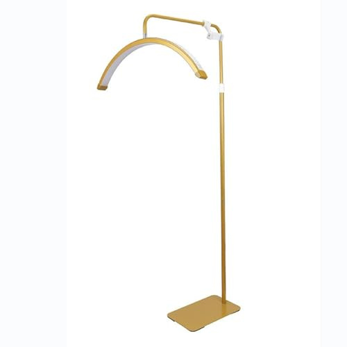 Lámpara de pie de arco regulable con control remoto, luz LED de pie para salón de manicura y manualidades de tatuajes, brillo ajustable y temperatura de color