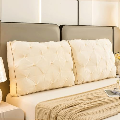Almohada de cama de espuma viscoelástica para sentarse y leer y apoyar la espalda, funda extraíble lavable en forma de cuña para TV, sofá, silla y dormitorio, color amarillo, 35.4 x 19.6 x 5.9