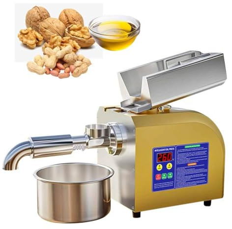 HSSTYLE Pressa per Olio per Uso Domestico, elettrica, per Estrazione a Caldo/a Freddo, estrattore Automatico per Uso Commerciale, Elevata resa di Olio.