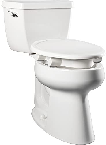 Bemis Assurance 3 Raised Toilet Seat for Seniors, Made in USA, Secure Hinges, Clean Shield Guard, Elongated, White