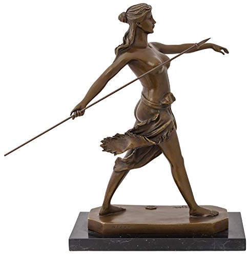 Bronsskulptur Amazone Diana krigare bronsfigur staty antik stil 30cm
