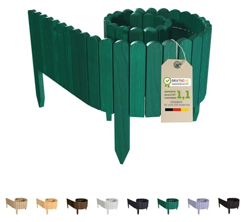 Floranica Rollborder Clôture Flexible en Bois de pin 200 x 20 cm Vert Bordure de Parterre de Gazon Décoration Clôture de Jardin Exterieur pour vergers Palissade en Bois