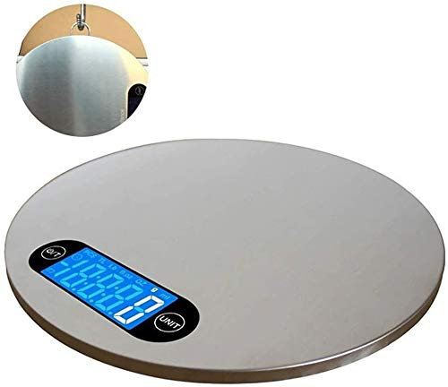 Pesage électronique Cuisine numérique Cuisson électronique en Acier Inoxydable avec Plate-Forme Plus Grande et écran rétroéclairé 66 lb/30 kg Design Ultra Fin (Montage Mural)