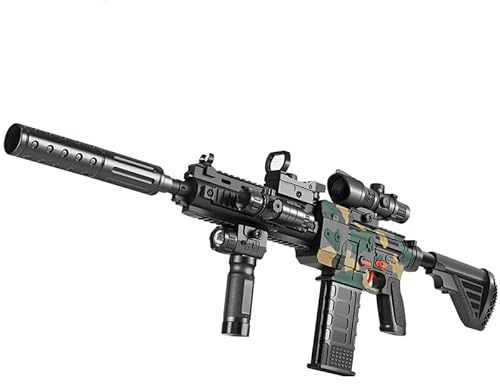 Soft Bullet Sniper avec Viseur Blaster Automatique en Mousse 10 Balles, Pistolets Jouet HK416 DIY pour Garçons De 6 À 13 Ans Cadeaux pour Enfants pour Anniversaire Halloween De Noël