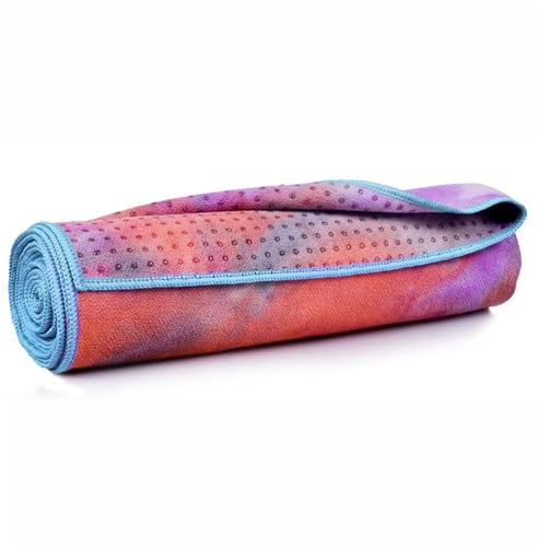 Morbuy Mikrofaser Hot Yoga Handtuch, Yoga Mat 183x66cm rutschfest Fitnesstuch Weich Atmungsaktiv Antirutsch Yogatuch Gilt für Fitness Ausbildung (183x66cm,tie dye A)
