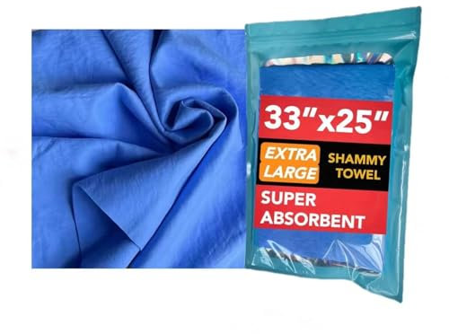 Premium Shammy Tuch zum Trocknen im Auto, super saugfähiges Fensterleder zum Trocknen im Auto, wiederverwendbar, weiches Handtuch für Auto, kratzfreies Auto-Trockentuch, Blau, 1 Packung