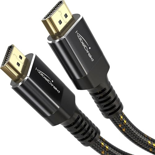 KabelDirekt – Cable HDMI 2.1 8K/4K – 4m – Conectores Metálicos Antichoque y Diseño Trenzado (8K@60Hz, Ultra Alta Velocidad/48G, Última Generación, Ideal para PS5/XBO, Monitor/TV/Proyector, Negro)