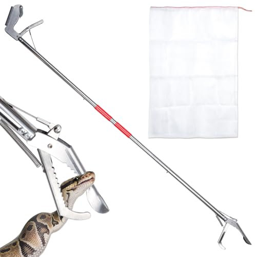 PEUTIER Schlangengreifer Werkzeug, Breite Backen Schlangenzange Greifer Schlangentasche Gezahntes Design Professionelle Schlangengreifzange Schlangenhandhabungswerkzeuge für zum Aufsammeln von Müll