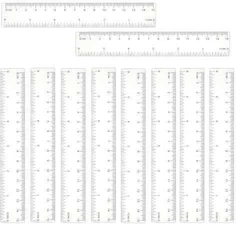 DIVINA VITAE 10 Pack Clear Ruler 6 Inch Small Plastic Ruler Transparent Straight Ruler Flexible Ruler Measuring Tool Rulers Bulk for Kids School Office Classroom, 576636_1_zWAU8HANR