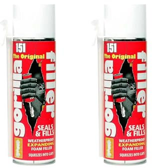 PNJB Gorilla Filler Weatherproof Expanding Foam Filler 500ML, Tight Seal, Preventing Air and Moisture Resistance, Construction and DIY Projects, Convenient Squeezable Container, (2 Pcs)