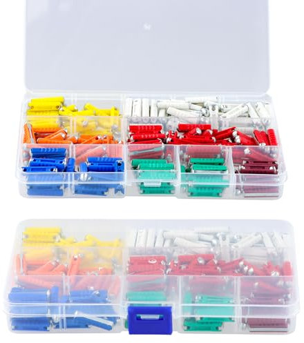 200 PZ Fusibili per Auto Fusibile Torpedo, Misto Fusibili Auto Kit Fusibili per Siluri per Auto Con Scatola di Immagazzinaggio 5A 8A 16A 20A 25A 30A 40A per L'elettronica Automobilistica