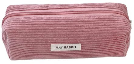 STQDEU mäppchen aestheti, cmäppchen aestheti, großvolumiges Schreibwarenetui, einfarbiges Cordmäppchen, mäppchen Teenager, schlampermäppchen mädchen Aufbewahrungstasche (Pink)