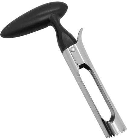 Dazkzooy Levatorsoli in Acciaio Inossidabile con Manico in ABS per Mele - Utensile Pratico e Resistente per Sbucciare, Tagliare e Togliere il torsolo alle Mele - Nero