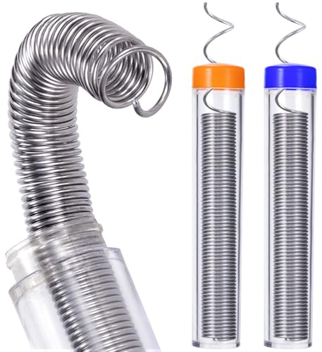 Pndeyo Paquete de 2 cables de soldadura de 0,8 mm de diámetro, soldadura de núcleo de colofonia 60-40, alambre de soldadura eléctrica portátil para reparación de componentes de dispositivos eléctricos