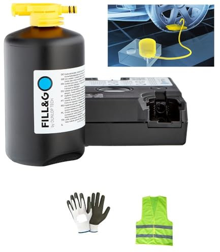 Compatible con Yamaha Kit LÍQUIDO SELLADOR para INFLAR Y Reparar 620ML para Coche,SUV,Todoterreno,Furgoneta,Moto AUTOMÁTICA con COMPRESOR DE Bomba DE Aire ELÉCTRICA