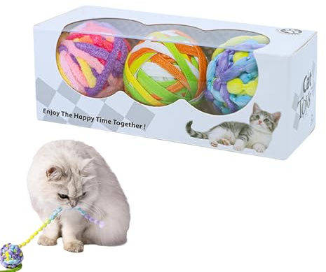 Balle interactive pour chat – Jouet interactif pour chaton | Jeux à mâcher doux avec grelots, fournitures de nettoyage des dents pour chaton chiot exercice poursuite