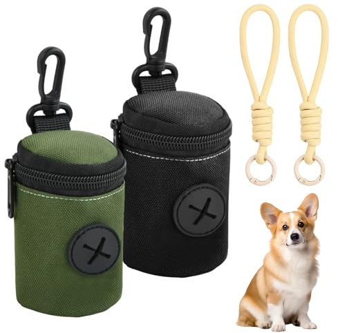 Culinavog 2 Piezas Dispensador Bolsas Caca Perro, Soporte Bolsas Excrementos Perros con Mosquetón,Dispensadores de desechos para Mascotas, para Amantes de las Mascotas Caminando, Corriendov