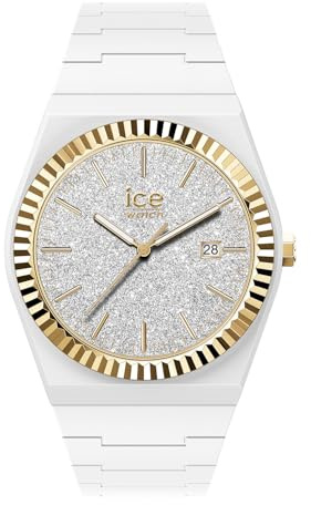 ICE-WATCH - Ice Power PW1 White Glitter - Montre Blanche pour Femme avec Bracelet en Silicone - 024767 (Small)