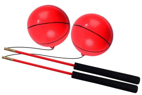 Nsaroche 2 Pezzi Palle da Esercizio Sfere da Allenamento Palle da Lancio Gioco di Movimento con Manici Ergonomici in Schiuma Adatto per Intrattenimento al, Rosso