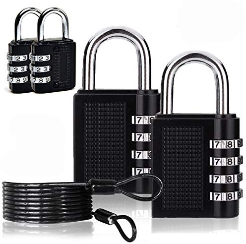 4 Pack Combination Lock, 4 Digit Code Travel Lock, 3-Digit Combination Luggage Locks, Combination Locks Padlock Best for School Gym Locker,Luggage Suitcase Baggage Locks,Filing Cabinets,Toolbox,Case