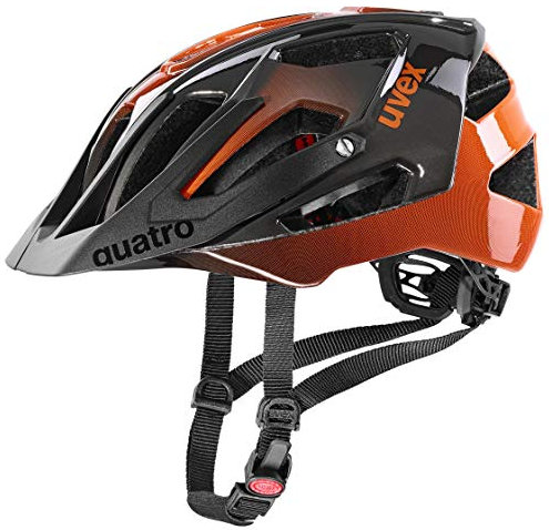 uvex Quatro - sicherer MTB-Helm für Damen und Herren - individuelle Größenanpassung - waschbare Innenausstattung - Titan - orange - 52-57 cm