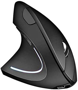 Fahou Mouse verticale ergonomico ricaricabile per mouse mancini Wi USB River per PC portatile desktop