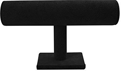 Hileyu Bracelet Stand Display, Velvet Scrunch Organizer, T-Bar Display Holder, Jewelry Organizer, Hair Band, Scrunchies, Bangle Watch Holder, Storage Rack, Black