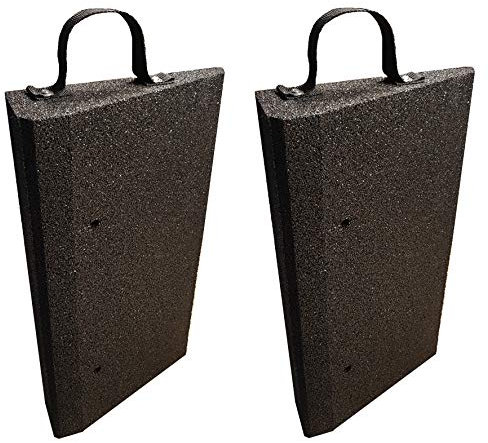 bepco Lot de 2 rampes de Bordure + Passants, Longueur 50 x 25 x 4 cm en Caoutchouc (Noir) Rampe de Porte, avec rondelles intégrées à la Rampe pour la Fixation