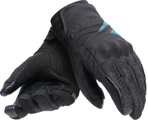 Dainese - Trento D-Dry® Gloves Wmn, Winter Motorradhandschuhe, wasserdicht, mit Knöchelschützern, Frau, Schwarz/Ozean Tiefe, S
