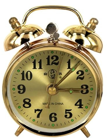 Vintage Mechanical Wind Up Retro Horseshoe Twin Bell Alarm Clock