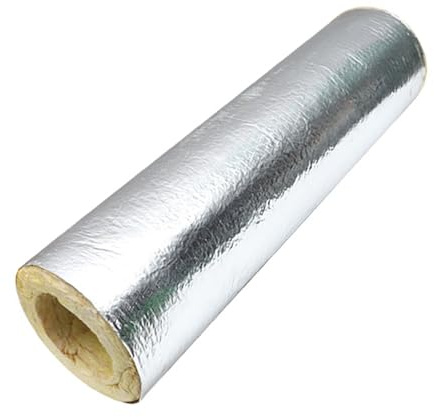 MZQMK Tubo De Lana De Roca con Aluminio, Aislamiento Térmico, Prevención De Incendios, Tubo De Lana De Fibra De Vidrio, para Calorifugado De Tuberías(L 1M-159MM/6.3IN-50MM)