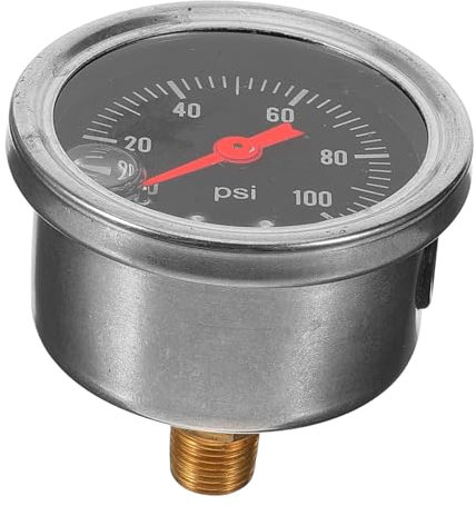 Ciieeo Manometro benzina manometro per la prova della pressione del gas compressione misuratore di pressione del gas indicatore di pressione del gas cassa in acciaio inossidabile Nero