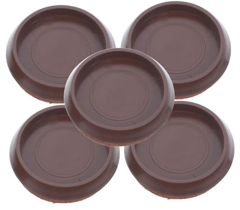 Operitacx 5pièces Embouts Antidérapants pour Meubles Plastique Butées pour roulettes De Meubles Protections De Sol Rondes avec Fond Feutre Lot