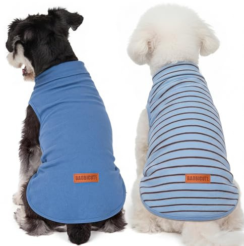 BAOBICUTE 2 Pack Dog Sweater Clothes Soft Velvet Fabric Coat Dog Sweatshirt Sweaters for Small Medium Large Dogs Pullover Turtleneck Pet Puppy Clothes Cold Weather Warm Puppy Sweater