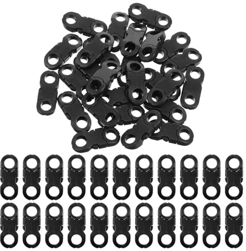 Ptwola Mini klickstängning 6 mm sidosnabbkoppling plast paracordspänne för ryggsäcksremmar, halsband hund, armband, band, svart, En Storlek