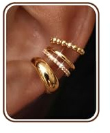 Chriscoco 3 Paia Ear Cuff Orecchini Senza Buco Donna Finti Orecchini Clip Donna Regolabile Anallergici Ear Cuff Oro Placcato 14K Ipoallergenici Earcuff Argento