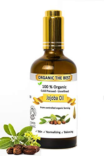 Aceite de jojoba orgánico prensado en frío sin diluir, certificado, calidad premium 50 ml