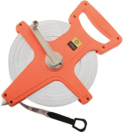 Utoolmart - Mulinello aperto a nastro in acciaio inox per metro a rullo in fibra di vetro, lama retrattile per falegnameria, edilizia, officina, progetti artigianali, UT191108C-0097, 100m ABS